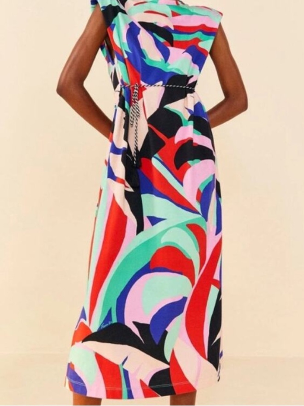 FARM Rio Vibrant Multi-Color Abstract Print Midi Dress - Picture 2 of 11